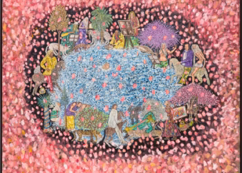 Bram Demunter stelt zijn nieuwe schilderijen voor bij Tim Van Laere Gallery in Rome: complexe taferelen waarin hij universele legendes en verhalen verweeft hij met persoonlijke emoties en ervaringen