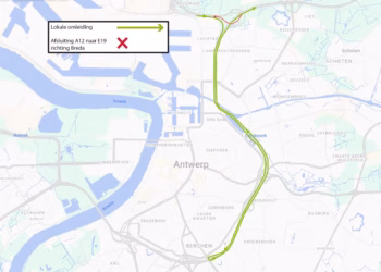 Aansluiting A12 naar E19 in Merksem volledig weekend afgesloten