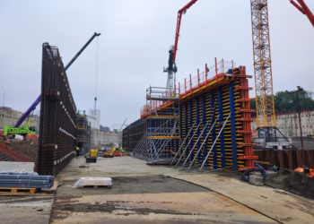 Eerste tunnelkoker zichtbaar op werf Oosterweelknooppunt