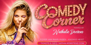 Nathalie Deetens strikt Vincent Voeten en Raf Coppens voor eerste ‘Comedy Corner’ in Knokke-Heist