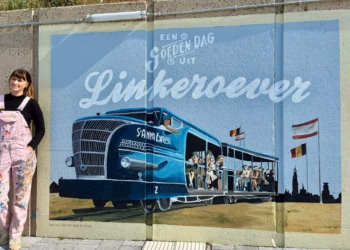 Mural brengt geschiedenis van de Sint-Anna Express opnieuw tot leven op Linkeroever