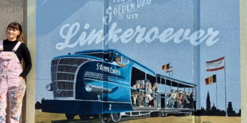 Mural brengt geschiedenis van de Sint-Anna Express opnieuw tot leven op Linkeroever